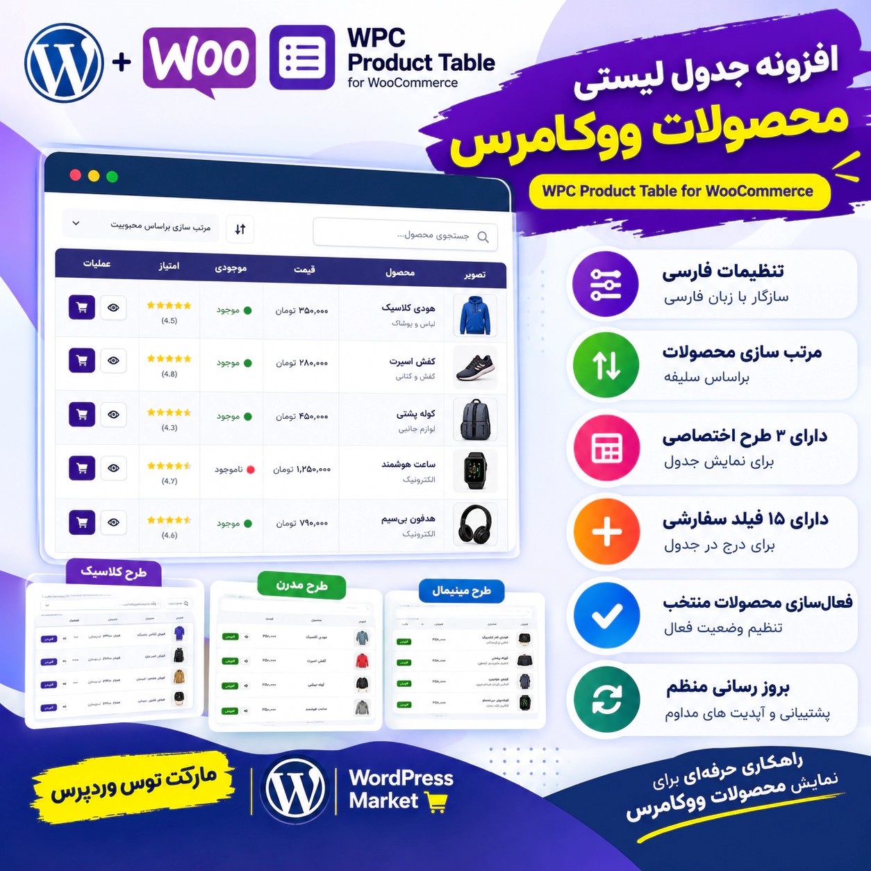 افزونه WPC Product Table for WooCommerce