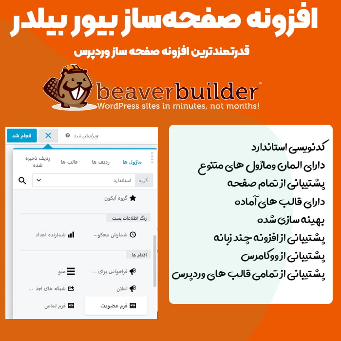 افزونه صفحه‌ساز Beaver Page Builder |بیور بیلدر