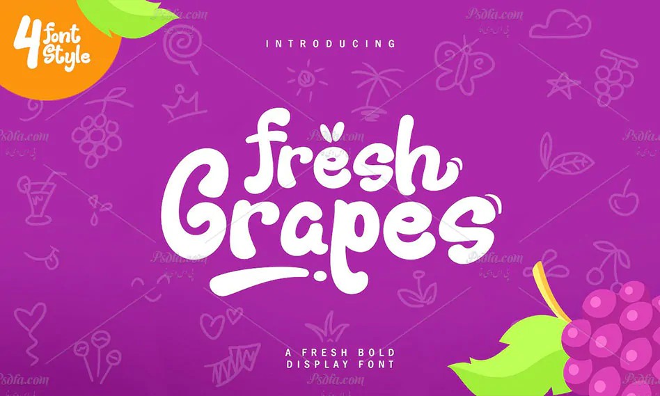 فونت انگلیسی فانتزی انگور تازه Fresh Grapes Font