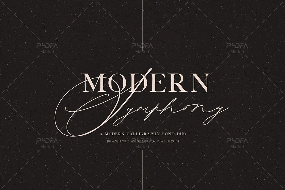 اسکریپت فونت دستنویس Modern Symphony به همراه سریف فونت