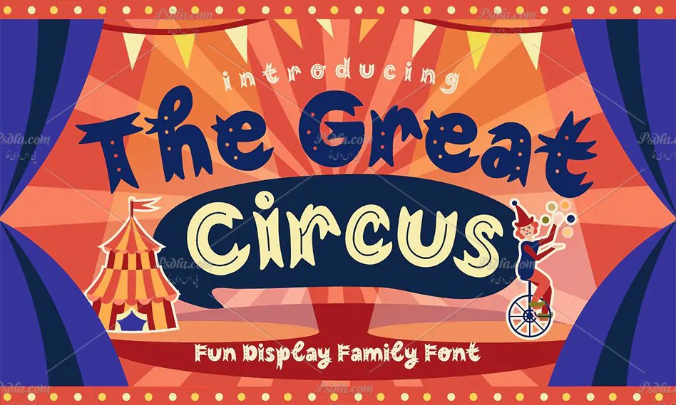 فونت انگلیسی فانتزی و کارتونی سیرک بزرگ The Great Circus Font
