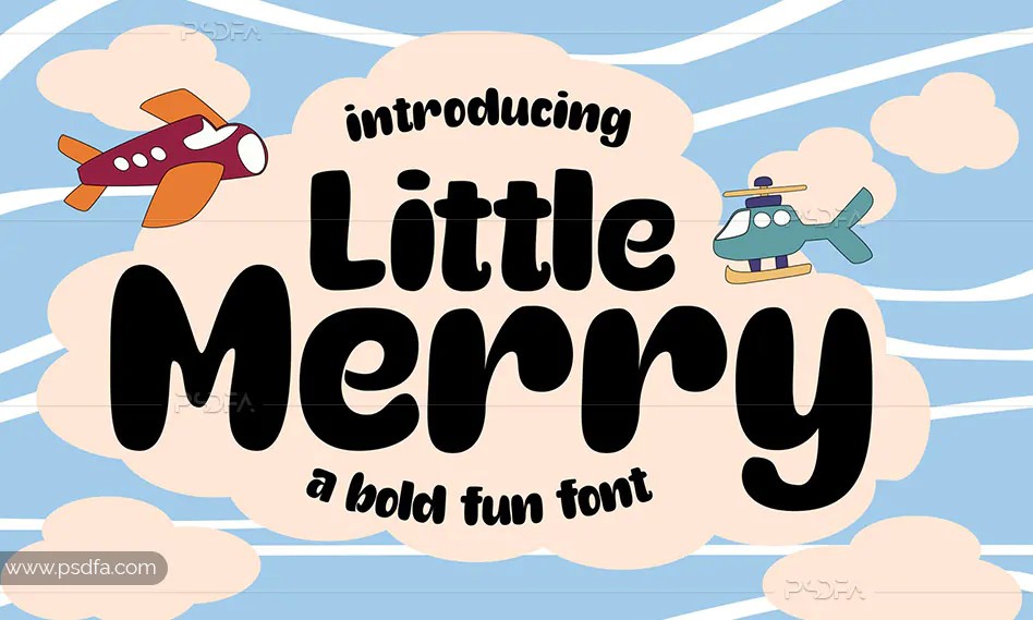 فونت انگلیسی کودکانه و فانتزی Little Merry با وزن ضخیم