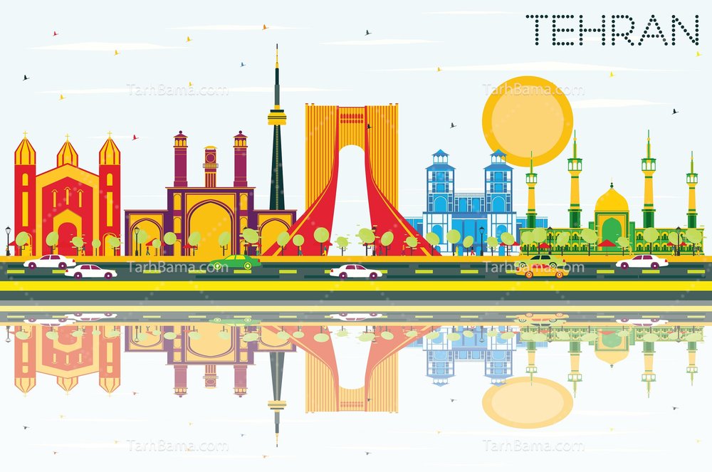 وکتور المان های شهر تهران خطی