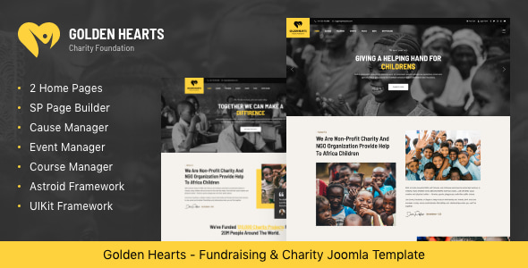 دانلود قالب Golden Hearts برای جوملا