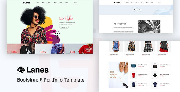 دانلود قالب اچ تی ام ال Lanes – eCommerce Bootstrap 4 Template