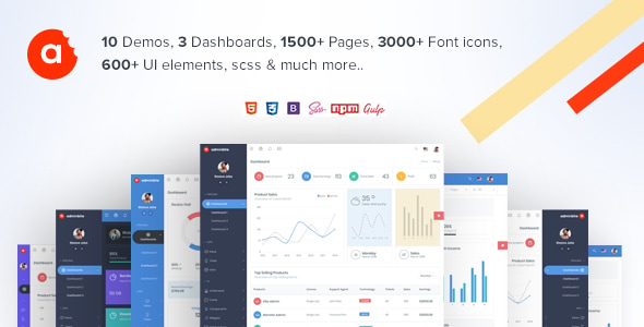 دانلود قالب AdminBite – قالب HTML مدیریتی Bootstrap 4