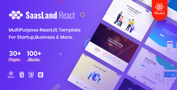 دانلود قالب React چندمنظوره Saasland