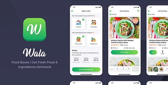 دانلود قالب React Native اپلیکیشن Wala