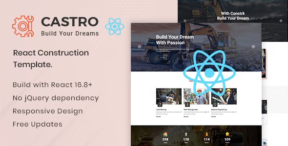 دانلود Castro – React Construction Template