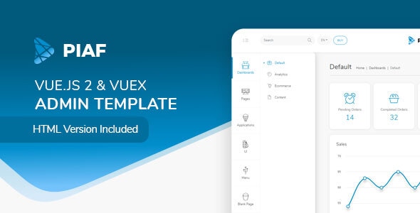 دانلود Piaf – Vuejs Admin Template