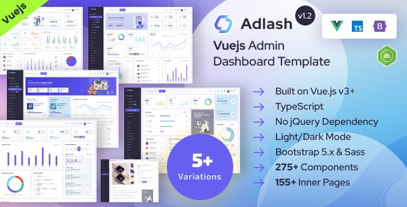 دانلود قالب Adlash داشبورد مدیریت Vuejs