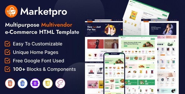دانلود قالب HTML فروشگاهی MarketPro
