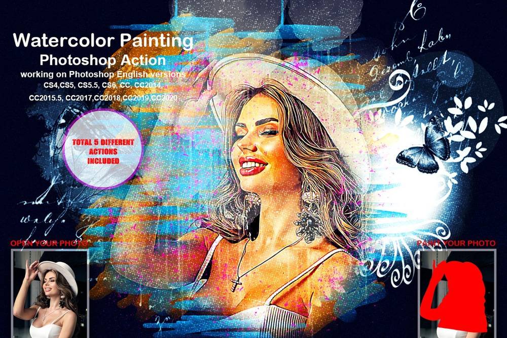 دانلود اکشن فتوشاپ Watercolor Painting