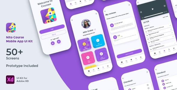 دانلود کیت UI اپلیکیشن Nito Course