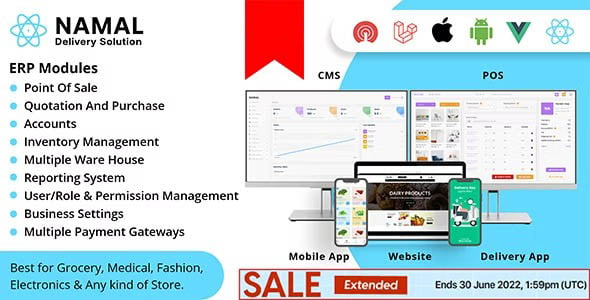 دانلود اپلیکیشن دلیوری Namal React Native Delivery Solution