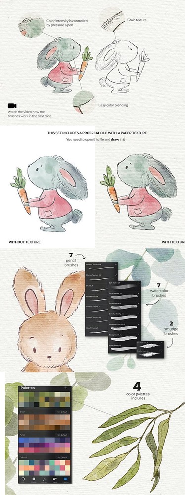 دانلود Watercolor &amp; Pencil Procreate brushes