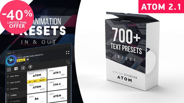 دانلود پریست افترافکت Text Presets | Atom