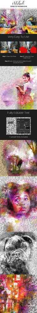 دانلود Notebook Editable Text Photoshop Action