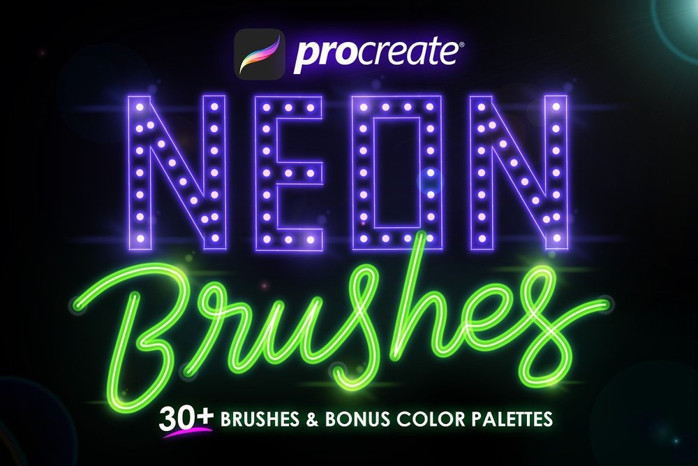 دانلود 30+ Procreate Neon Brushes