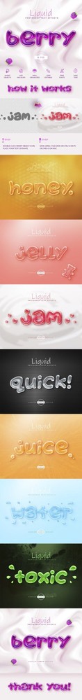 دانلود Liquid Tasty Text Effects – افکت متن فتوشاپ