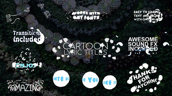 دانلود 2D Cartoon Lyric Titles برای افترافکت