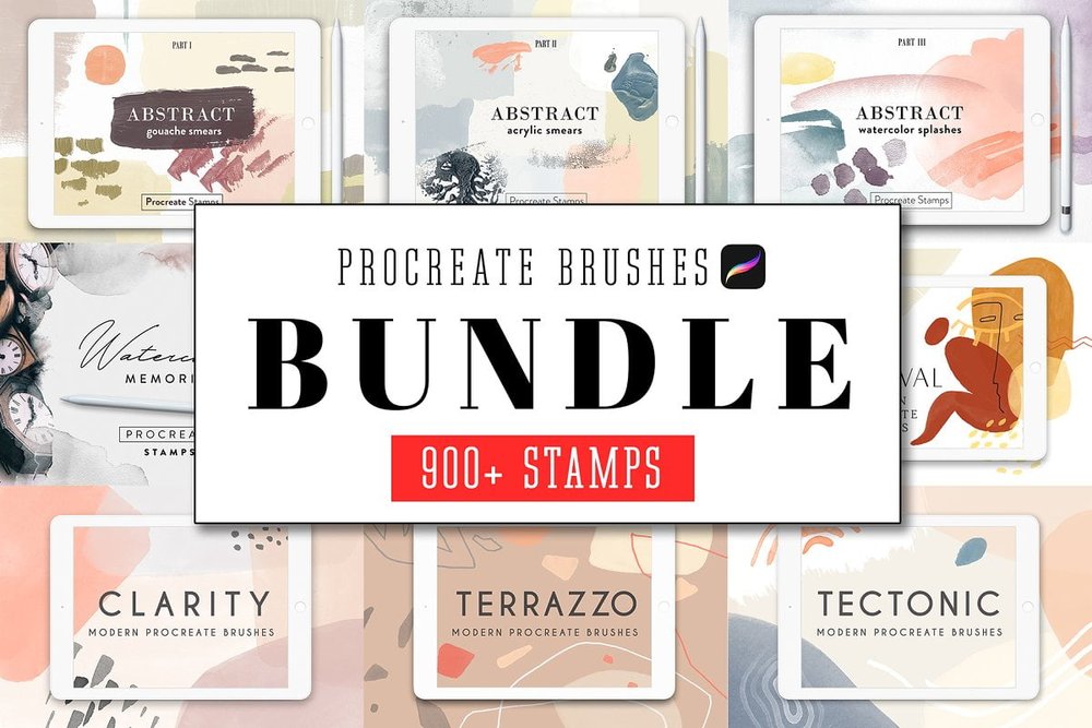 دانلود All Procreate Stamp Brushes Bundle – پک براش پروکریت