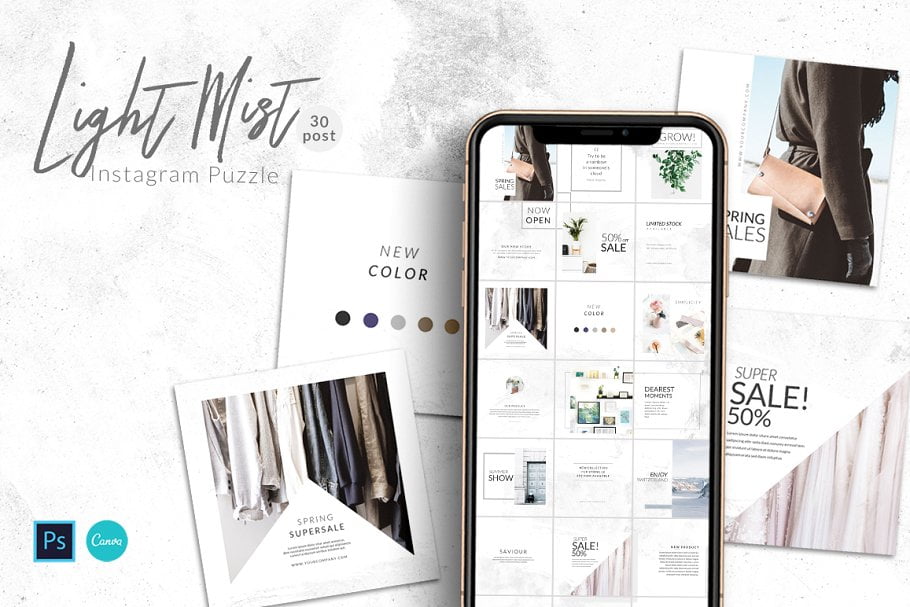 دانلود Mist Instagram Puzzle – Canva &amp; PS