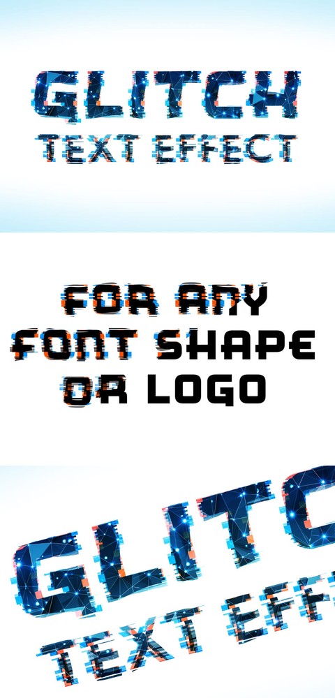 دانلود Glitch Text Effect Mockup – افکت متن گلیچ