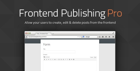 دانلود افزونه Frontend Publishing Pro برای وردپرس
