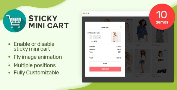 دانلود افزونه Sticky Mini Cart برای ووکامرس