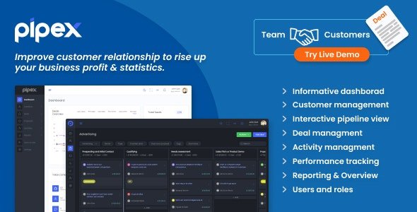 دانلود اسکریپت PipeX CRM