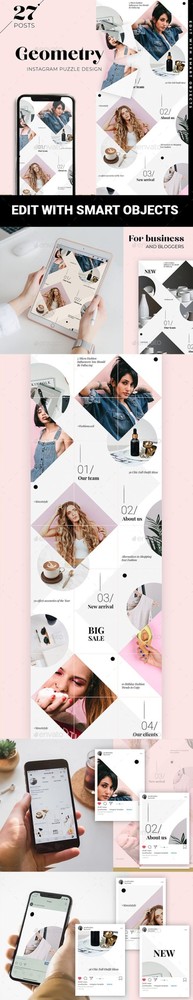 دانلود Geometry Instagram Puzzle Template