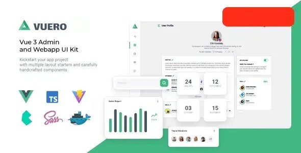 دانلود کیت رابط کاربری Vuero بر پایه VueJS