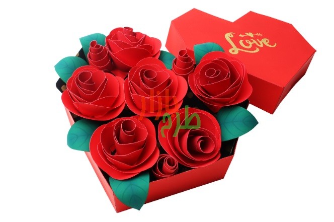 الگوی ساخت جعبه گل قلبی ولنتاین 98 با آموزش