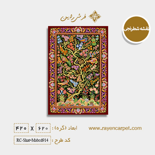 نقشه شطرنجی سنتی درختی 914