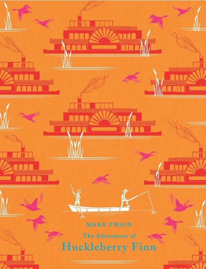 THE ADVENTURES OF HUCKLEBERRY FINN BY MARK TWAIN جلد پارچه ای