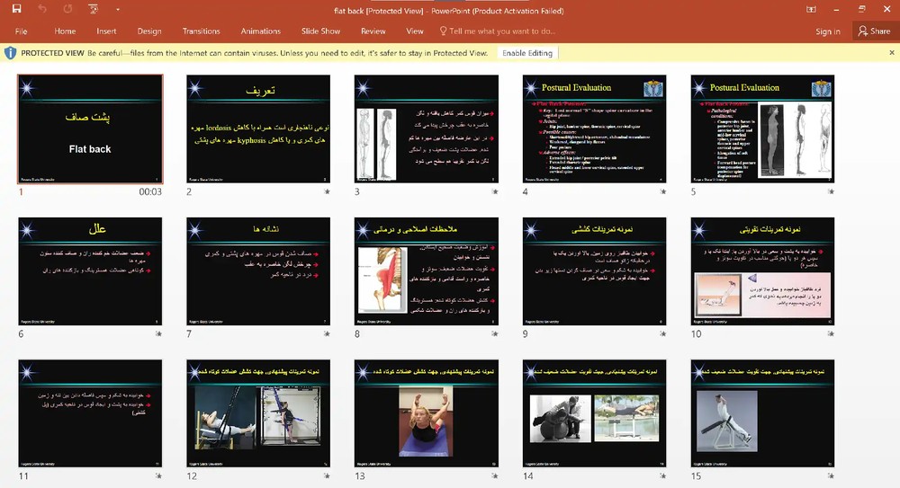 پاورپوینت پشت صاف {FLAT BACK}