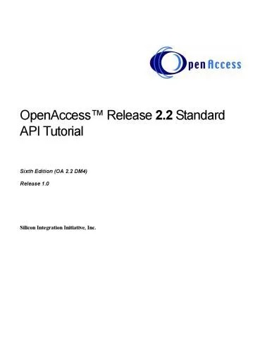 دانلود نسخه کامل کتاب OpenAccess™ Release 2.2 Standard API Tutorial