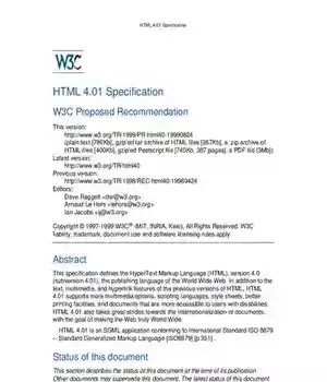 دانلود کتاب HTML 4.01 Specification – مشخصات HTML 4.01