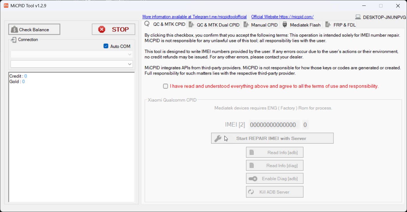 کردیت MiCPID Tool Credits xiaomi