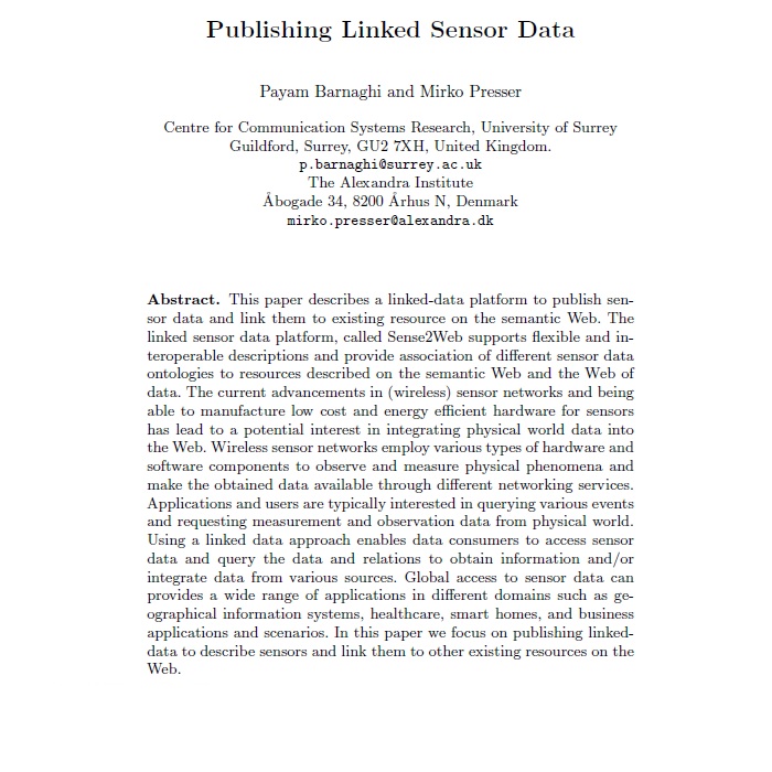 ترجمه فارسی مقاله Publishing Linked Sensor Data (انتشار داده های سنسورهای مرتبط) - فایلمس