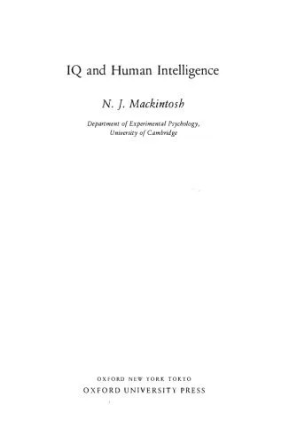 دانلود نسخه کامل کتاب IQ and Human Intelligence