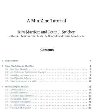 دانلود کتاب A MiniZinc Tutorial – آموزش MiniZinc