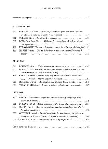 دانلود نسخه کامل کتاب Seminaire Bourbaki, 41, 1998-1999 – Exp.850-864