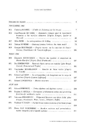 دانلود نسخه کامل کتاب Seminaire Bourbaki, 42, 1999-2000 – Exp.865-879