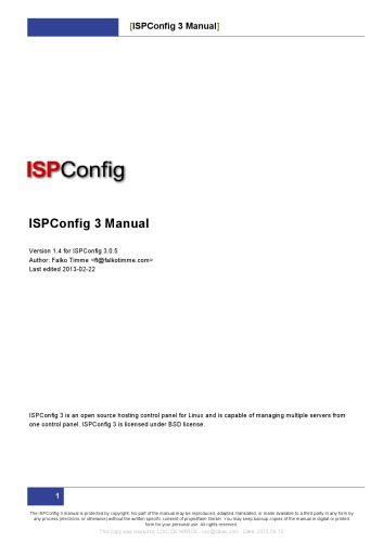 دانلود نسخه کامل کتاب ISPConfig 3 Manual Version 1.4 for ISPConfig 3.0.5 (2013-02-22)