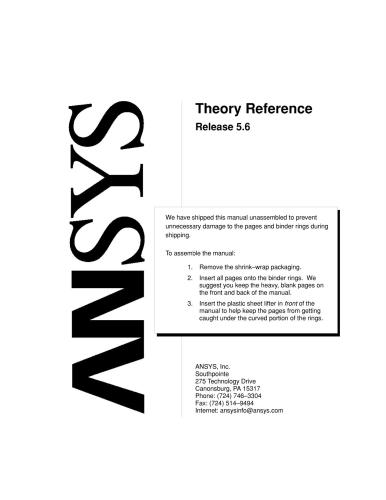 دانلود نسخه کامل کتاب Ansys: Theory Reference, release 5.6