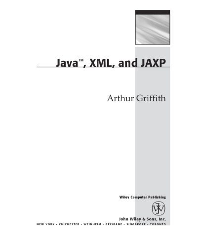 دانلود نسخه کامل کتاب Java, XML, and the JAXP