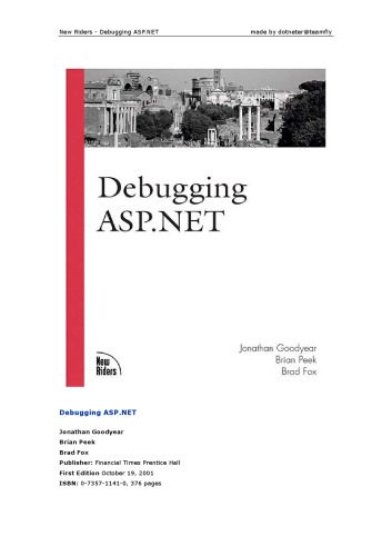 دانلود نسخه کامل کتاب Debugging ASP.NET