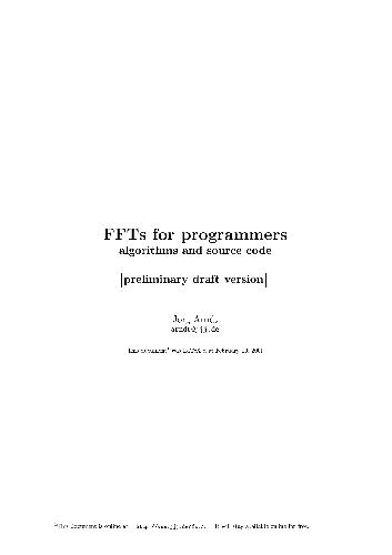 دانلود نسخه کامل کتاب FFTs for Programmers Algorithms and Source Code